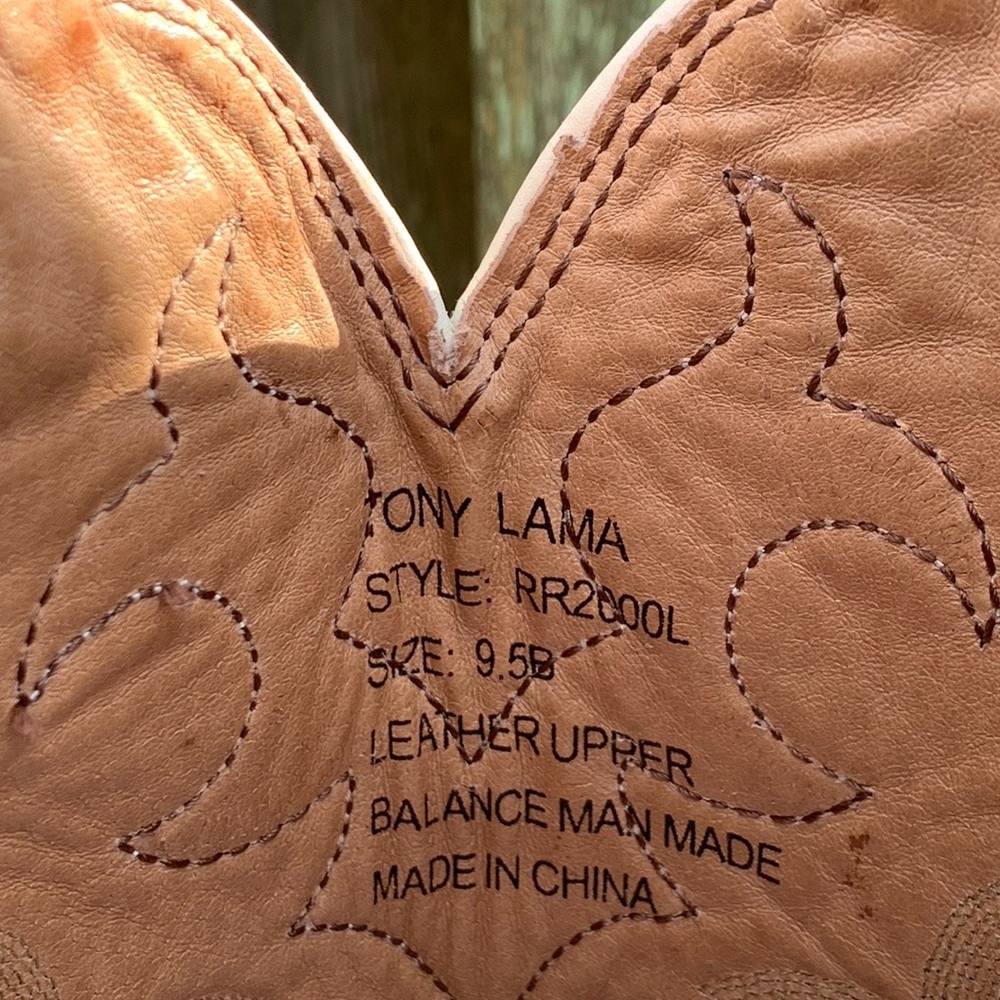 TONY LAMA Buckaroo 3R Tall Knee High Cowgirl Cowboy Western Boots, 9.5 10 - Picture 6 of 10